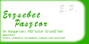 erzsebet pasztor business card